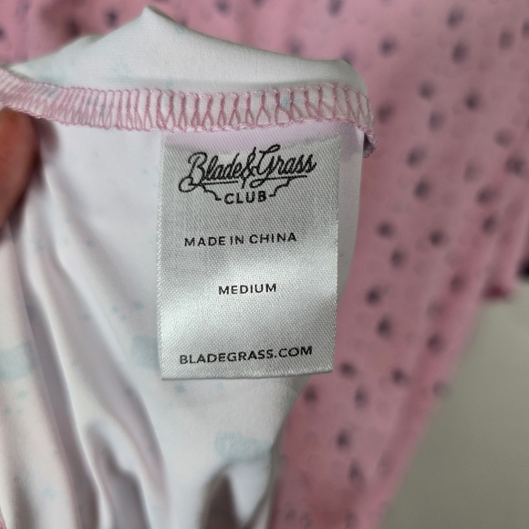 Blade & Grass Club Mens Short Sleeve Medium Golf Performance Polo All Over Print - Picture 7 of 8